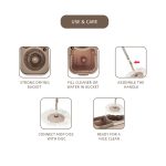 Presto! Plastic Elite Spin Mop with Bigger Wheels and Auto- Fold Handle, Chestnut, 2 Refills - Image 7