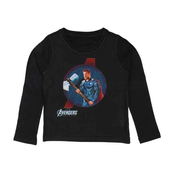 Marvel Avengers by Wear Your Mind Boy's Plain Regular Fit Long Sleeve Top (DMAF0099.2_Black2 4-5Y)