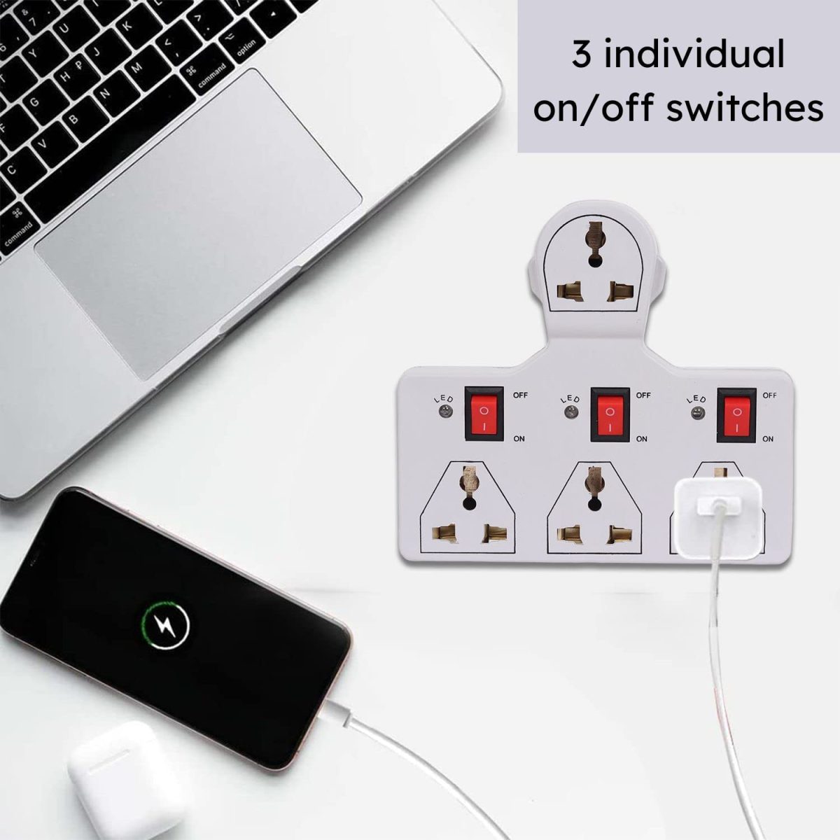 Digiway 4 Universal Socket 3 Switch Multi Plug Extension Board/Multiplug - Image 7