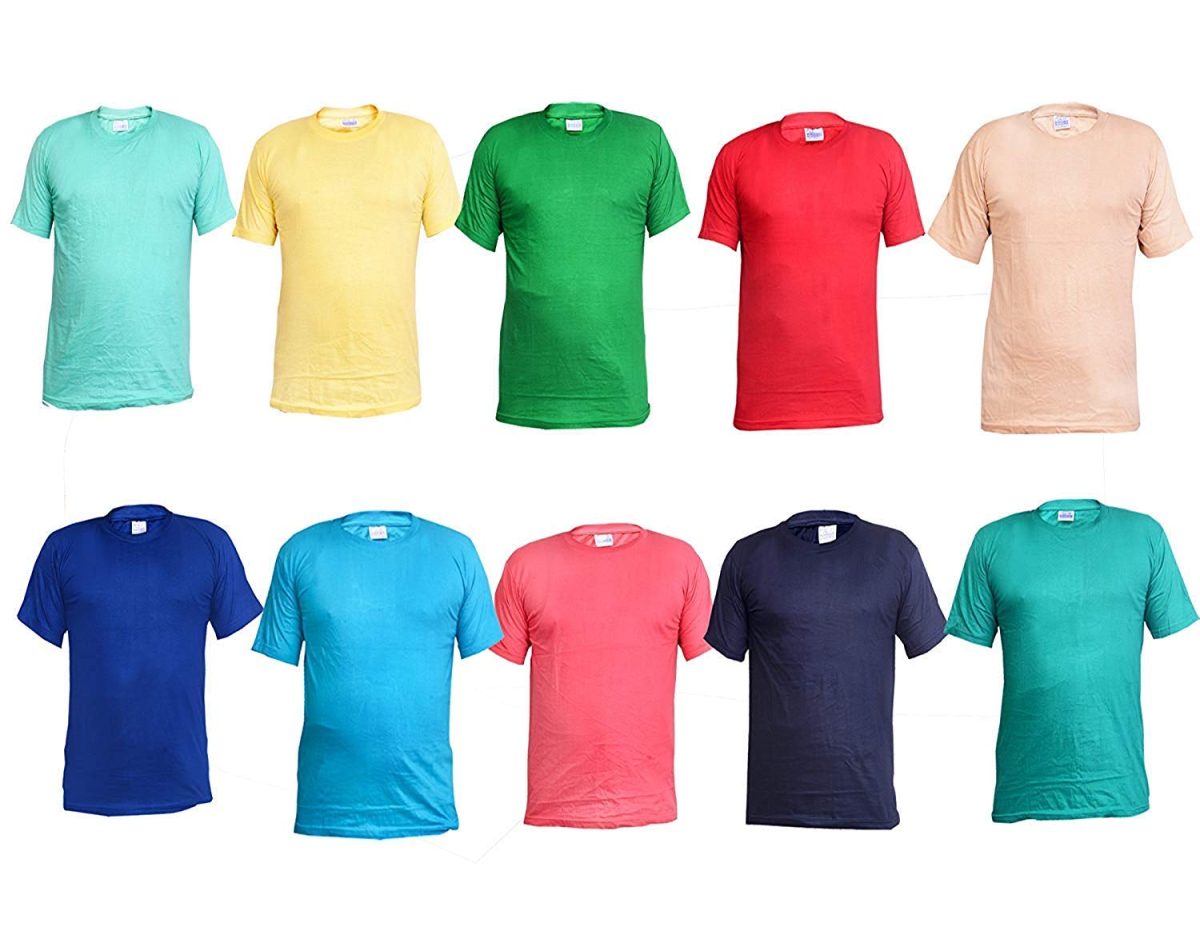 Malvina Boy's Casual Round Neck Plain T-Shirts Pack of 10(Multicolor)