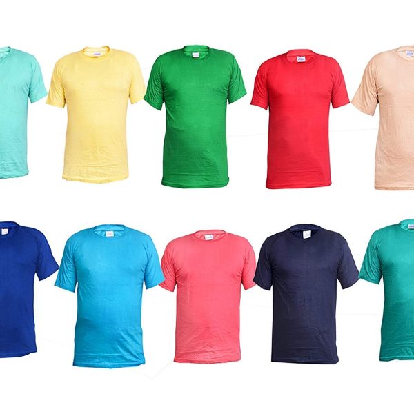Malvina Boy's Casual Round Neck Plain T-Shirts Pack of 10(Multicolor)