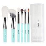 Majestique Makeup Brush Set Professional – 6-Piece Compact Make Up Brush Kit with Foldable Case | Includes Foundation Brush, Blush Brush, Eye & Lip Tools | Travel-Friendly Makeup Brushes Set