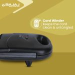 Bajaj New SWX 400 2-Slice Sandwich Grill Toaster | Non-Stick Coating Plates | Buckle Clip Handle | 2 Years Warranty 【Black】 - Image 5