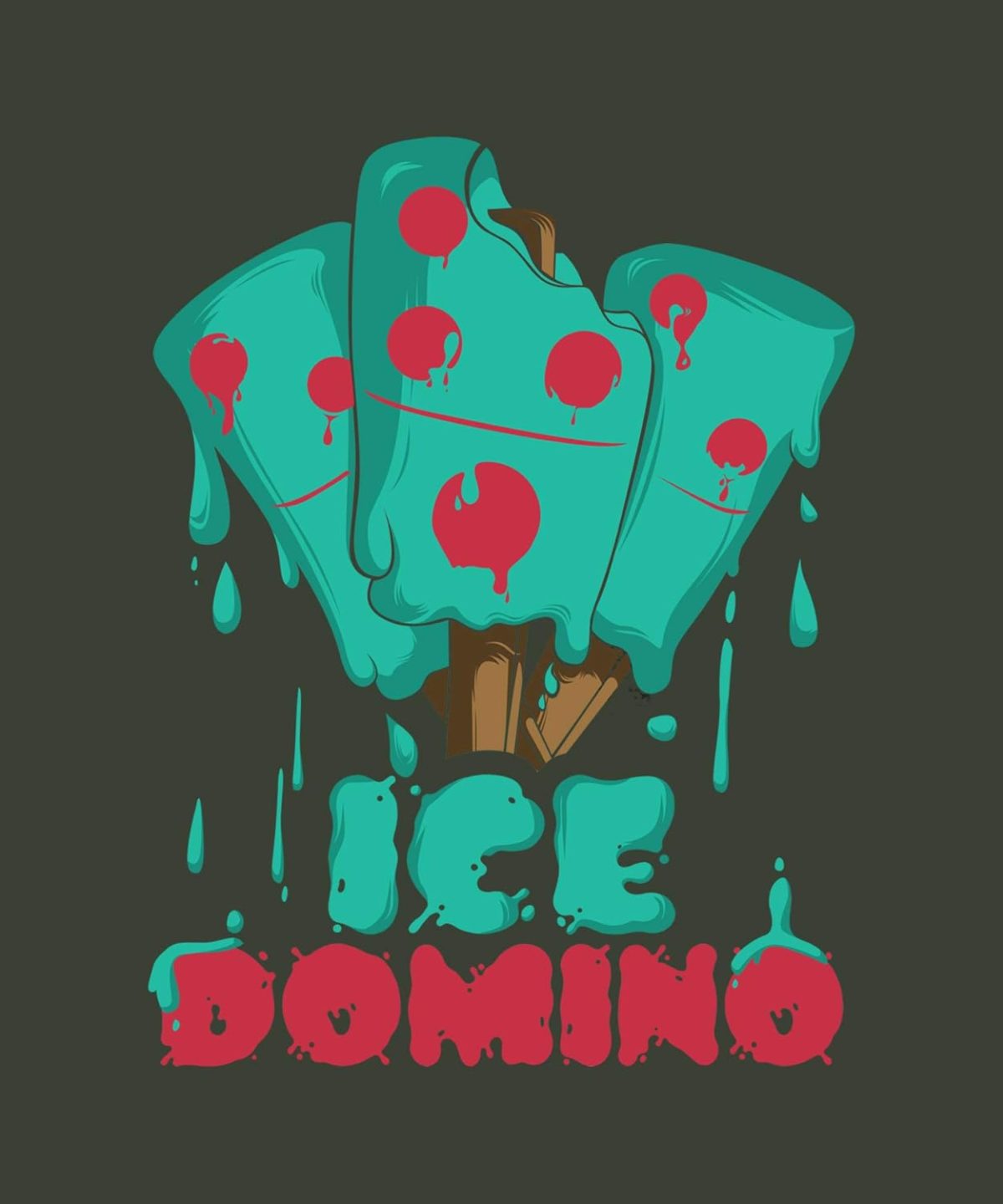 THREADCURRY Ice Domino | Fun Comic Summer Adventure Cotton Graphic Printed Tshirt for Boys Olive - Image 4