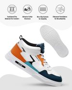 ASIAN Men's White Casual Sneaker Hi-Neck Shoes with Synthetic Upper Lightweight Comfortable Mid Top Sneaker Shoes for Men's & Boy's Boston-13 - Image 3