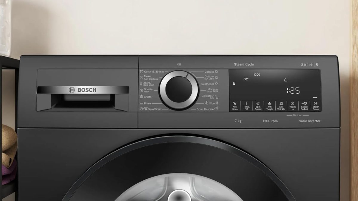 Bosch 7 kg 5 Star Fully-Automatic Front Loading Washing Machine (WGA12208IN, Black Grey,Anti Wrinkle, In-Built Heater) - Image 2