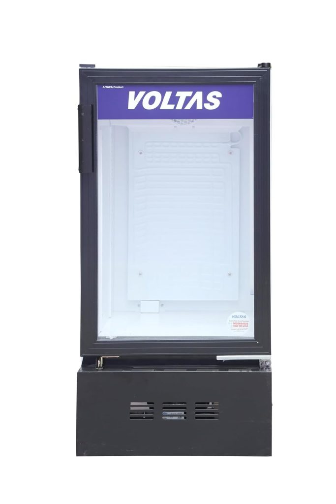 Voltas 105 Liters Single Door Visi Cooler or Glass door Commercial Refrigerator VC GT 120 SD P Metallic BLK (Black)