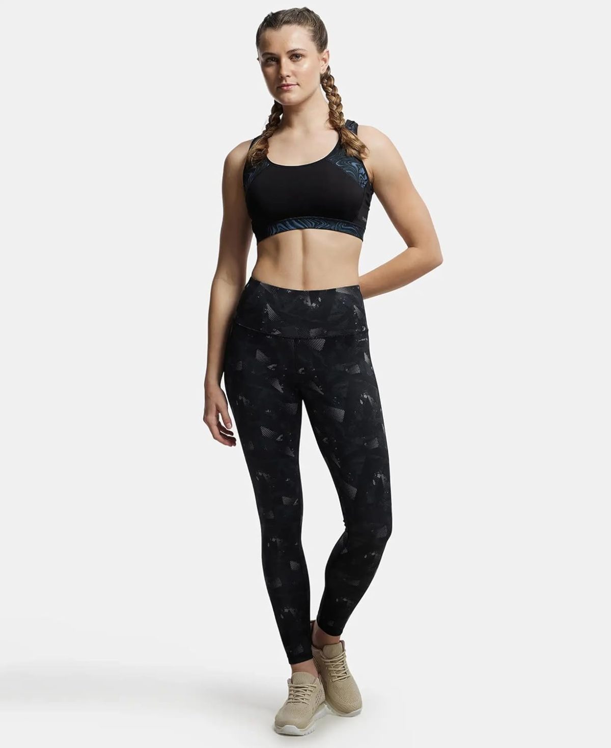 Jockey MW68 Women's Microfiber Elastane Active Wear Stretch Performance High Rise 7/8th Leggings with Back Waistband Pocket and Stay Dry Technology - Image 4