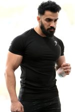 Round Neck Half Sleeves Gym Workout Solid Sports and Gym T-Shirt for Men - Image 2