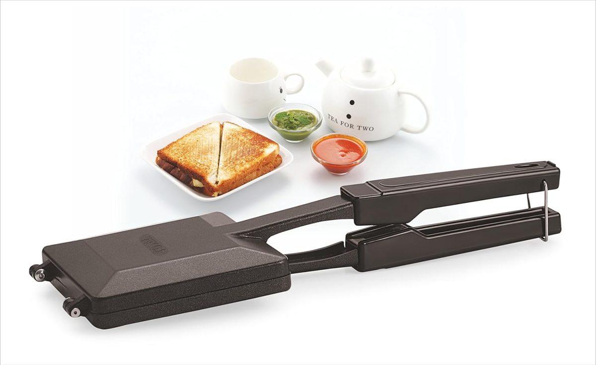 Tosaa - TSTDUET Duet 2-Cut Gas Sandwich Toaster Non-Stick Aluminium | Compatibility with Gas Stoves | Flame-Proof Design | Heat-Resistant Handle | Sandwich Maker | Black - Image 3