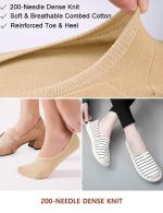 Vero Monte 6 Pairs Womens Cotton No Show Liner Socks *Silicon Non-Slip Grip - Image 3