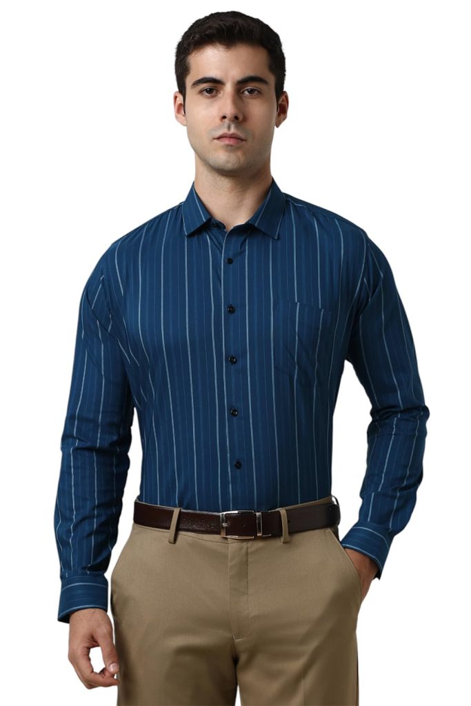 Van Heusen Men's Striped Slim Fit Shirt