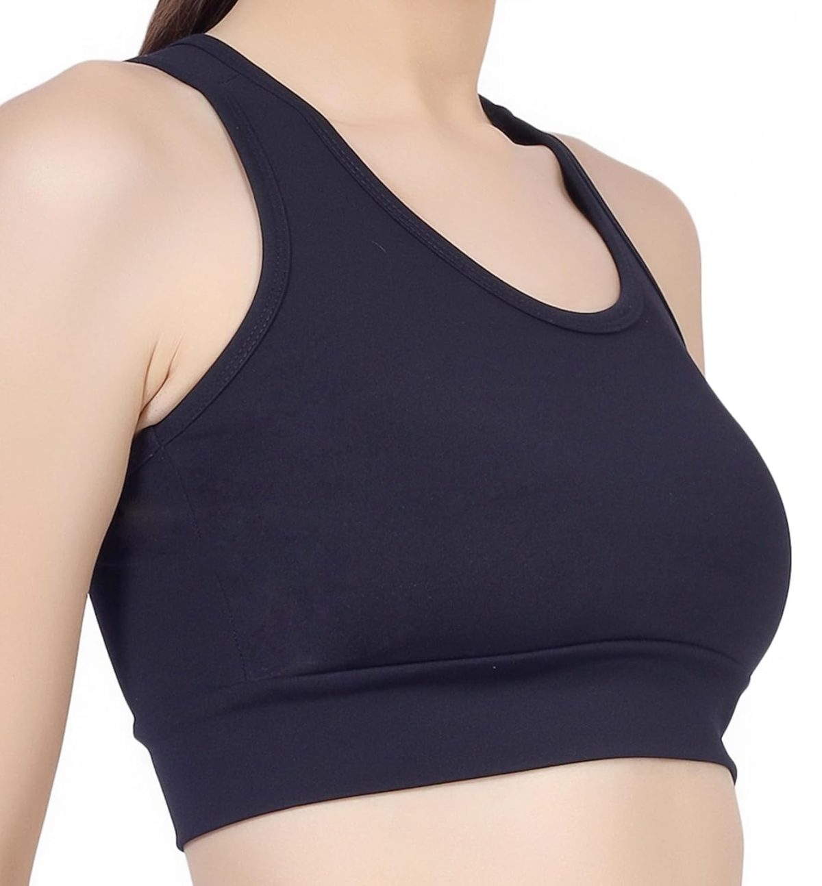 BLUEFICUS Premium Seamless Non-Padded Slip On Sports Bra Low Impact Workout Bras Activewear Sports Bra - Image 2