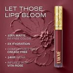 LAKMÉ Rouge Bloom Matte Lip Liquid, Matte Finish, Longlasting For Up To 14 Hours, Quick Drying & Transfer-Proof, Infused With Vita Rose For Smooth & Moisturised Lips - Blushing Bae - Image 4