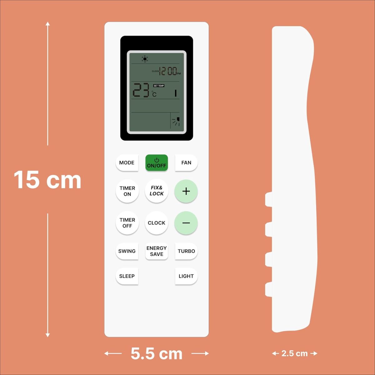 ZIEVA Compatible with Bluestar AC Remote Replacement for 1, 1.5, 2 ton Split/Window Air Conditioner - Please Match The Original Remote (AC 226 A) - Image 7