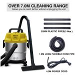 INALSA Wet and Dry Vacuum Cleaner for Home, 15 LTR Capacity,1400 W, 20 kPa Suction, Blower Function,HEPA Filter, Wet Vacuum Cleaner for Sofa, House Cleaning Machine,Stainless Steel Body (WD 15) - Image 9