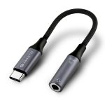 Amkette Type C to 3.5mm Audio Jack Connector | DAC Chipset | Kevlar Braided Cable | Compatible with iPhone 16,15 Series & Other Type C Phones | Premium Aluminum Build | Plug & Play Compatibility