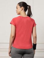 UZARUS Women's V-Neck Regular Fit Gym T-Shirt Soft, Lightweight & Quick-Dry Fabric Activewear Top for Workout, Yoga, Running, Exercise, Casual Breathable Fitness Everyday - Image 2