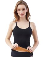 FF Fleece Lined Thermal Top for Women, Stretchable Soft Stylish Warm Inner Wear Women Thermal Spaghetti, Comfortable Fitted Thermal Tank Top Body Warmer for Women