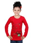 IndiWeaves Girls Cotton 3 Full Sleeves Printed T-Shirt Pack of - Image 2
