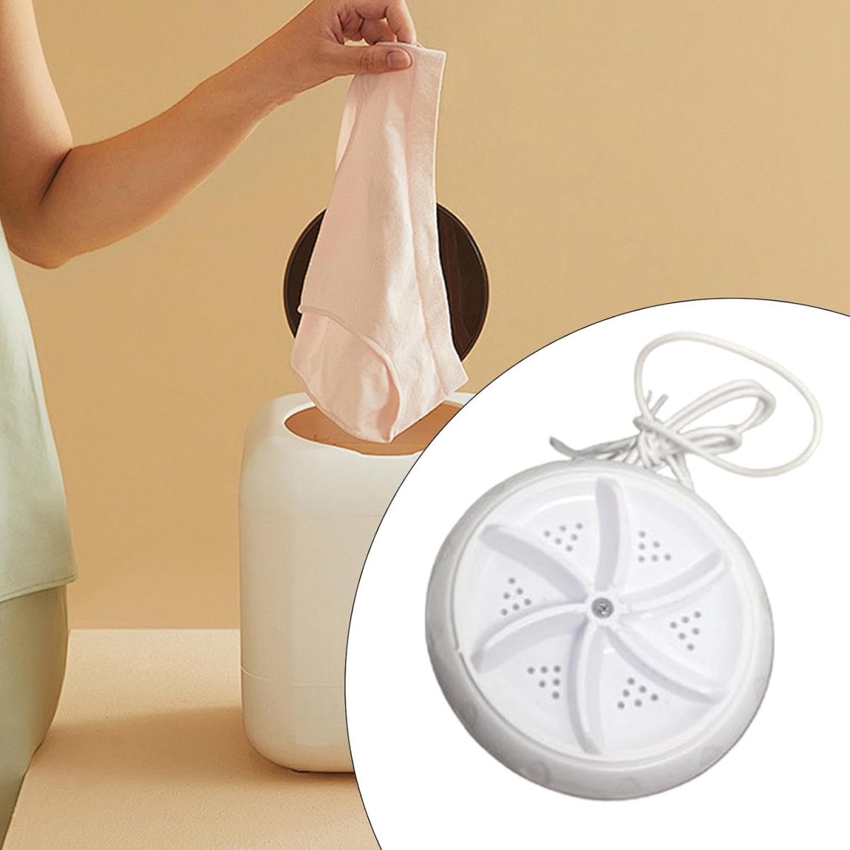 ATORSE® Portable Washing Machine Turbine Washer for Laundry Room Socks Business Trip without Switch Large|Home Items for Living Room, Home & Garden, Home Product, Flower Planters for Home-Lawns| - Image 7
