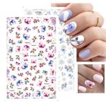 S.A.V.I 4 Sheets Self-Adhesive Floral Nail Stickers, Nail Decorations Fashion Accessories DIY Manicure - Image 4