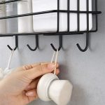 Oslen (Pack of 2 Self-Adhesive Multipurpose Bathroom Rack, Bathroom Shelf Organizer, Wall Mounted Shelf,Bathroom Accessories Set for Home,Bathroom Shelves (Black) - Image 3