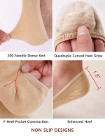 Vero Monte 6 Pairs Womens Cotton No Show Liner Socks *Silicon Non-Slip Grip - Image 5