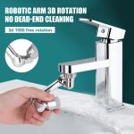 IONIX Faucet Extender Universal 1080° Swivel Robotic Arm Swivel Extension Faucet Aerator, ABS plastic Chrome Finish body - Image 4