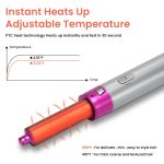 5 in 1 Hot Air Brush Hair Dryer & Volumizer, 1000W Multifunctional Hair Styler Tool for Women | Detachable Blow Dryer Brush, Hair Straightener, Curler, Crimper, Auto-Wrap Rotating Comb, Negative Ion Frizz-Free Technology | Professional Salon-Quality Fast Drying, 3 Heat Settings, Lightweight Portable Design, Suitable for All Types Styling & Scalp Massager - Image 7