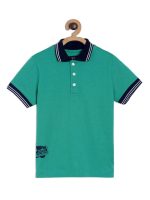 L'Adore Boy's Green Plain Polo Short Sleeve T-Shirt - Image 2