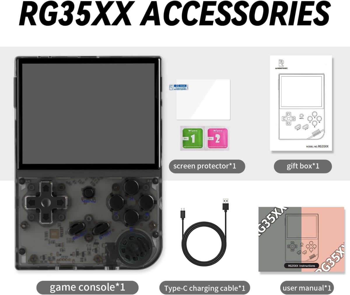New World Anber-nic RG35XX 2024 Retro Handheld Game Console Linux System HDMI and TV Output 3.5 Inch IPS Screen 64G TF Card Classic Games 2600mAh Battery, Best Gift for Child - Image 3