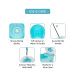 MIITON Stainless Steel Spin Mop Rod with Extendable Handle with Microfibers Refill,Aqua Green - Image 4