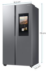 Samsung 635L Convertible 5 In 1 Digital Inverter Side by Side Refrigerator, (‎RS7FCG8113SLHL, EZ Clean Steel) - Image 2
