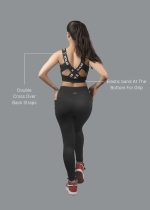 STRCH Nylon Cross Back Sports Bra for Women – Medium Support, Removable Padded Bra for Gym, Yoga, Running, Super Stretch, Sweat-Wicking, Lightweight, Breathable, Elastic Bottom Band for Grip - Image 5