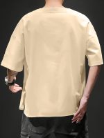 Jump Cuts Mens Printed Round Neck 3/4th Sleeve Black Cottonblend Oversized T-Shirt - Image 3
