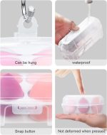 Feelhigh Makeup Sponge Case Blender Beauty Foundation Holder Blending Sponge Egg Set Makeup Sponge Wet And Dry Storage Box Egg Sponge Organizer Stocking Stuffers Gift for Women - Image 5