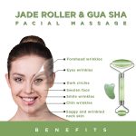 Truweo Jade Roller And Gua Sha Scraping Massage Tool - Himalayan Anti-Aging Natural Facial Jade Stone Set - Face Eye Neck Beauty Roller For Slimming And Firming - Rejuvenate Skin And Remove Wrinkles - Image 4
