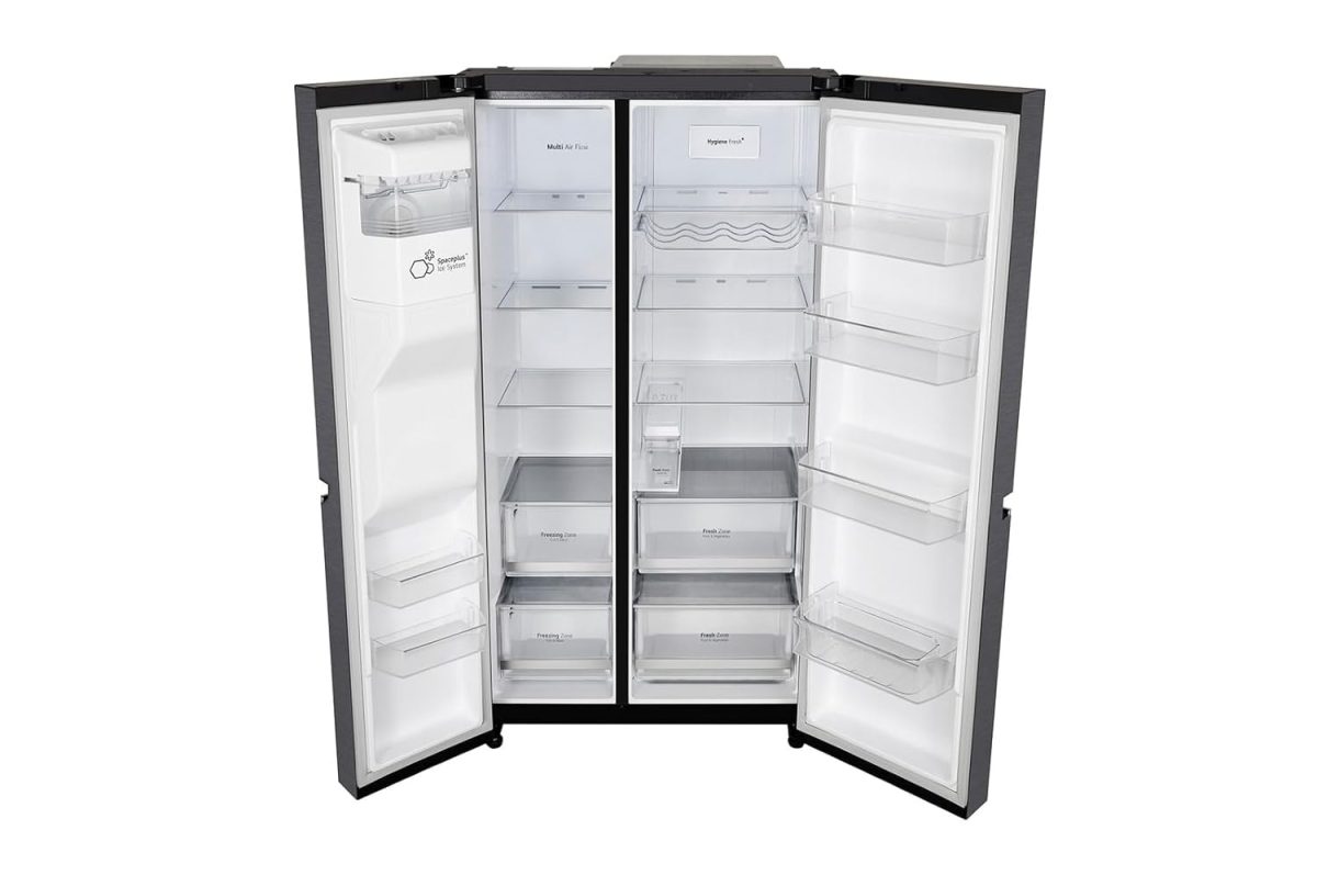 LG 630 L, 3 Star, Frost-Free, Double Door, Door Cooling+, Hygiene Fresh+, Smart Inverter, Wi-Fi Convertible Side By Side Refrigerator with AI ThinQ (GL-L257CMC3, Matt Black, Ice & Water Dispenser) - Image 5