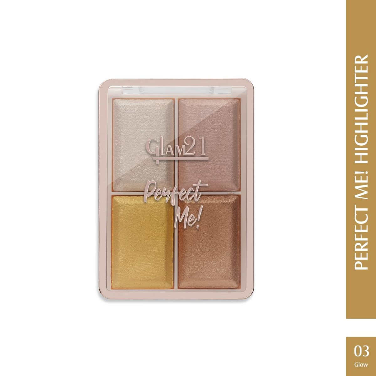 Glam21 Perfect Me! Highlighter Palette Blusher |Ultimate Shimmer Formulations | Highly-Pigmented Powder Highlighter With Easy-To-Blend Formula | Weightless Longlasting Illuminating Glow Face Kit| 6gm ( (Shade-03) - Image 2