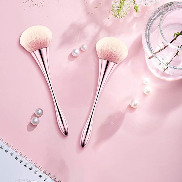 KIRA Super Large Mineral Powder Brush, Nail Brushes Kabuki Makeup Brushes Soft Fluffy Foundation Brush Blush Brush, Professional Powder Brushfor Daily Makeup (Multicolor)(1 PCS BRUSH )
