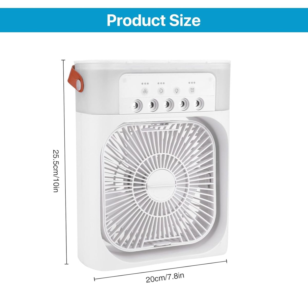 Portable Air Conditioner - Mini Evaporative Air Cooler Desk Air Conditioner Fan with 3 Wind Speeds, 3 Spray Modes, 1/2/3 H Timer and 7 Color Light, Air Cooling Fan - Image 7