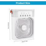 Portable Air Conditioner - Mini Evaporative Air Cooler Desk Air Conditioner Fan with 3 Wind Speeds, 3 Spray Modes, 1/2/3 H Timer and 7 Color Light, Air Cooling Fan - Image 7