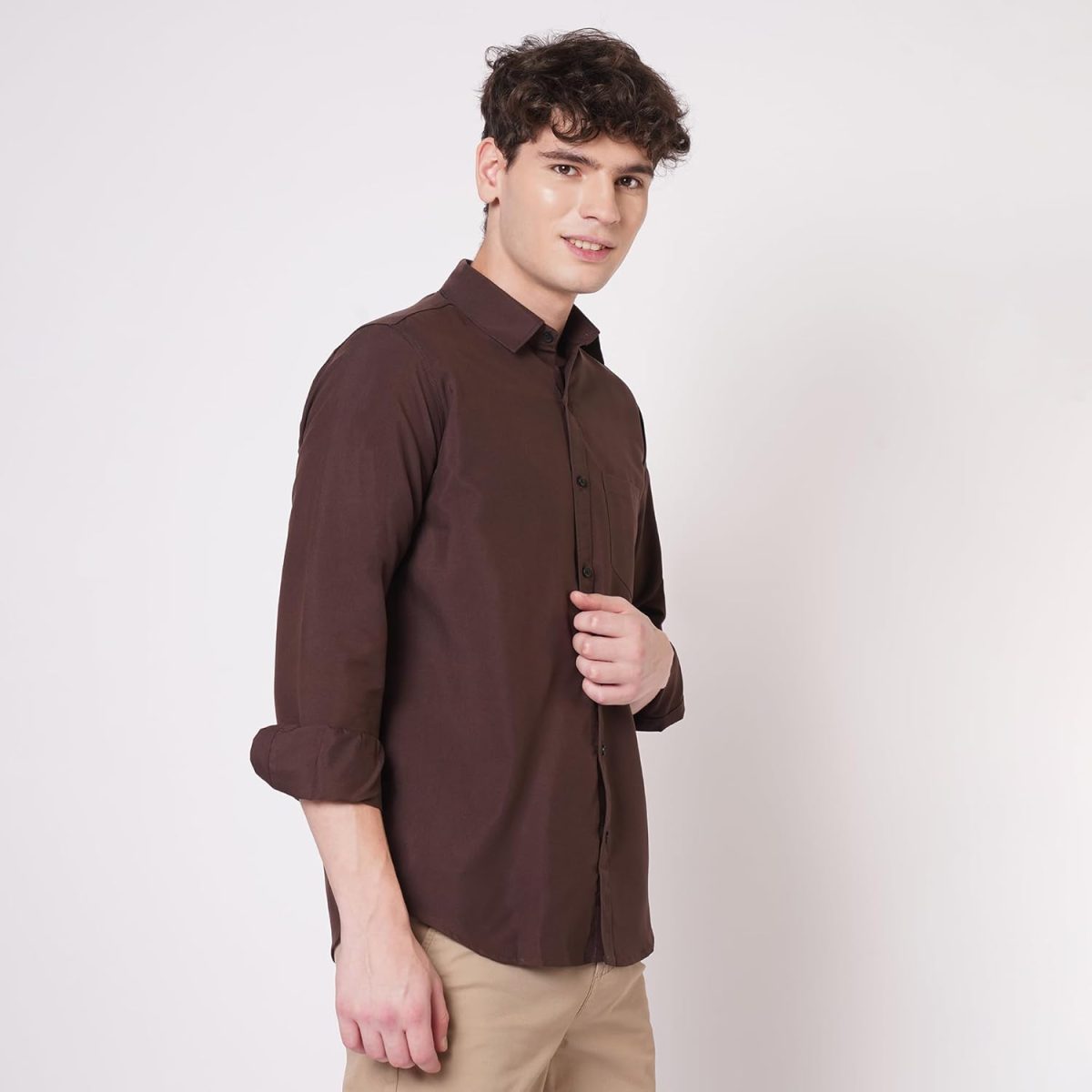 TB Trybuy.in Exclusive Solid Full Sleeve Plain Shirt for Men ZZX_594 - Image 5