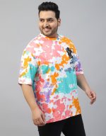 Veirdo® 100% Pure Cotton Officical Disney Merchandise Mickey Mouse Printed Oversized Drop Shoulder Tie & Dye T-Shirt for Men (Sizes: 2XL to 5XL) - Image 7