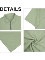 madfrog Men's Solid Zip Polo Neck T-Shirt | Polyester Blend | Regular & Comfort Fit - Image 5