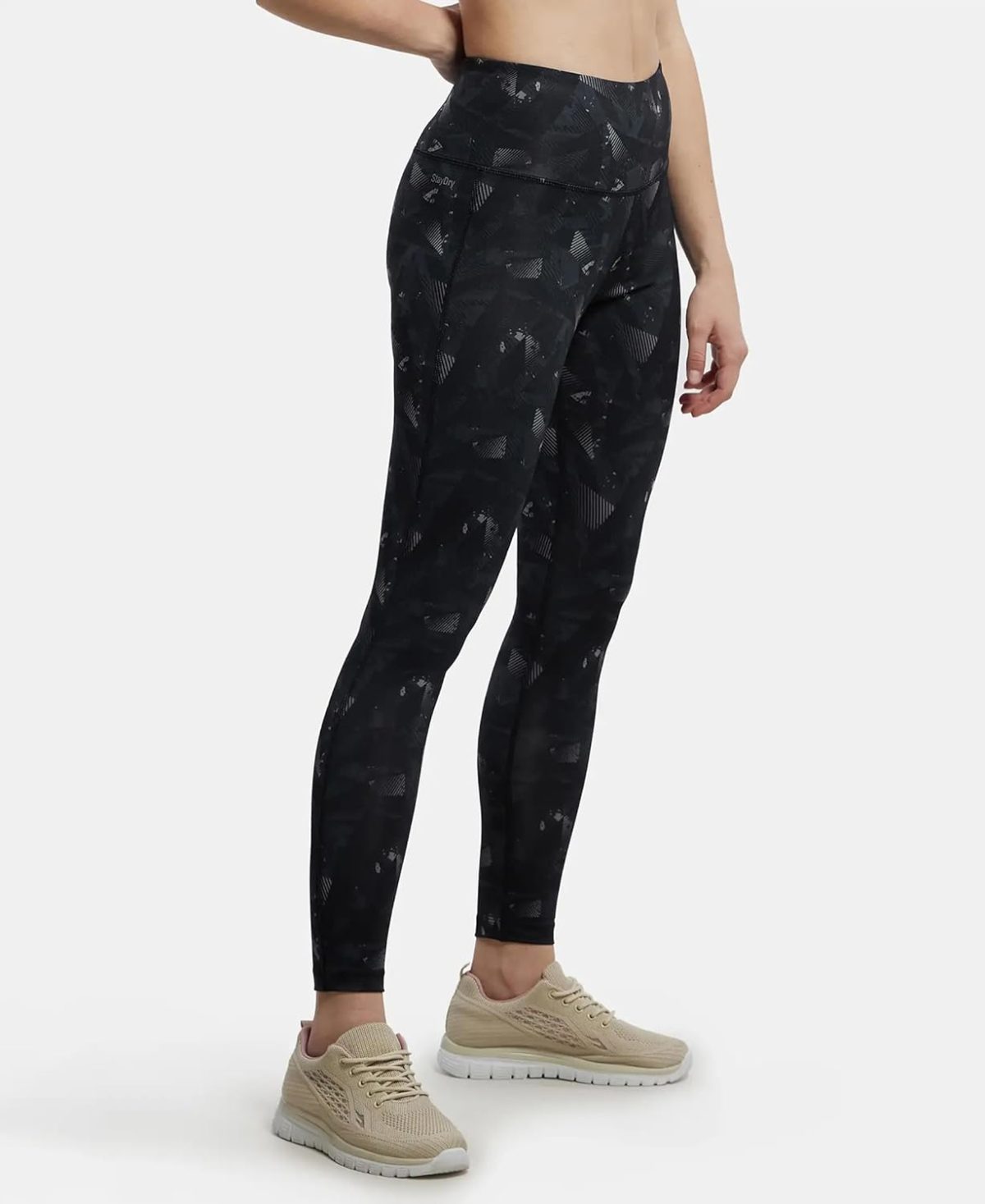 Jockey MW68 Women's Microfiber Elastane Active Wear Stretch Performance High Rise 7/8th Leggings with Back Waistband Pocket and Stay Dry Technology - Image 2