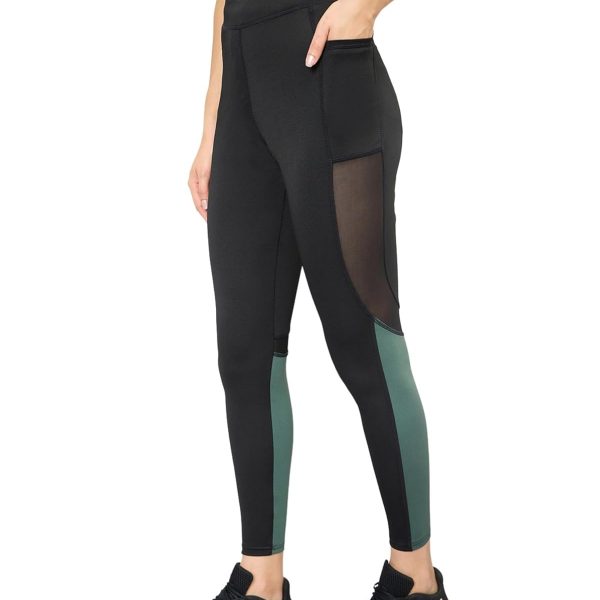 BLINKIN Women's Stretch Fit Mid Rise Stretchable Gym Pants Workout : The Ultimate Yoga Pants | Gym Track Pants with Mesh Insert & Side Pockets (5100)