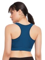 Clovia Women's Polyester Medium Impact Padded Racerback Sports Bra - Image 4