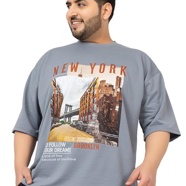 CHKOKKO Men's Plussize Oversized Half Sleeves T-Shirt
